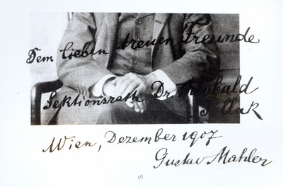 Extract from a Letter from Gustav Mahler, December 1907 by Unbekannt Unbekannt